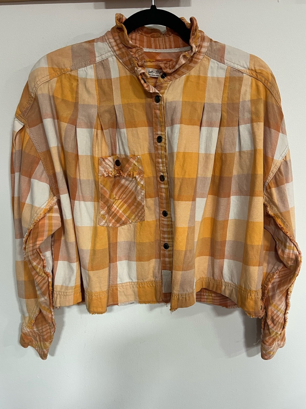 We the Free Emily Plaid Crop Snap Front Top - Picture 3 of 12